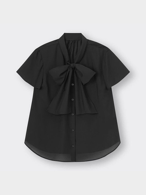 シアーボウタイブラウス(半袖)Z+E