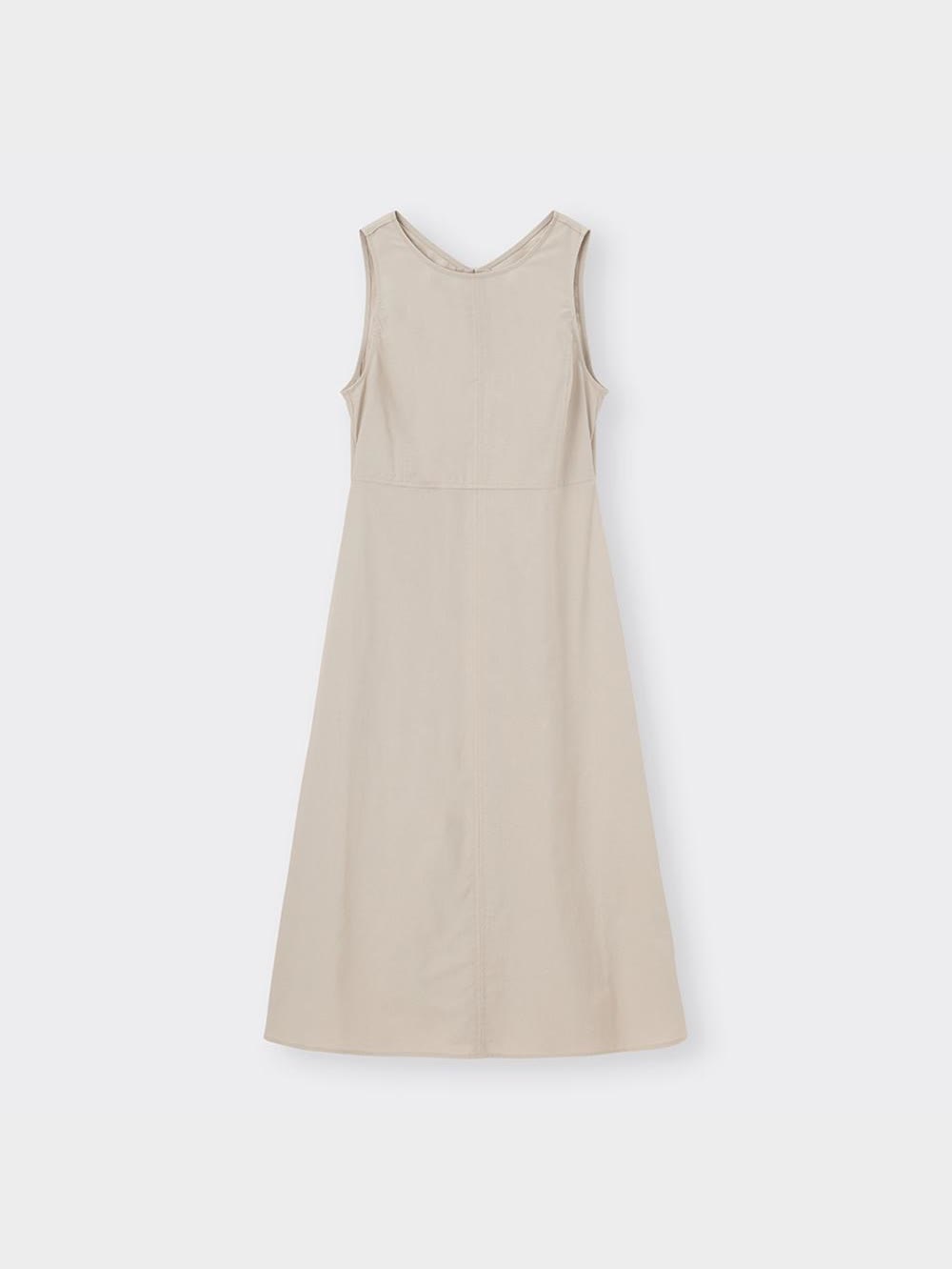 GU公式 | リネンブレンドバックオープンワンピース(ノースリーブ)