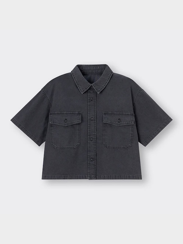 ライトデニムダブルポケットシャツ(半袖)Q