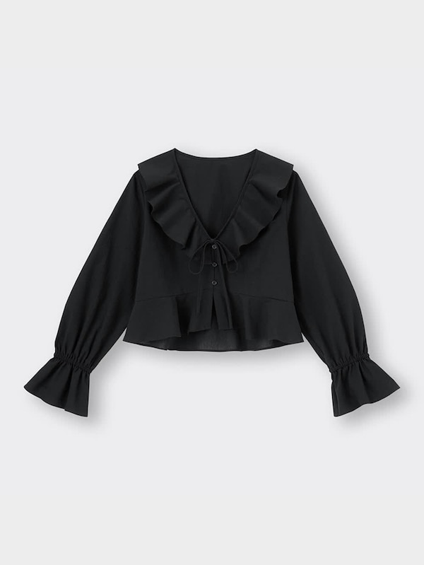 ラッフルボレロブラウス(長袖)Q+E