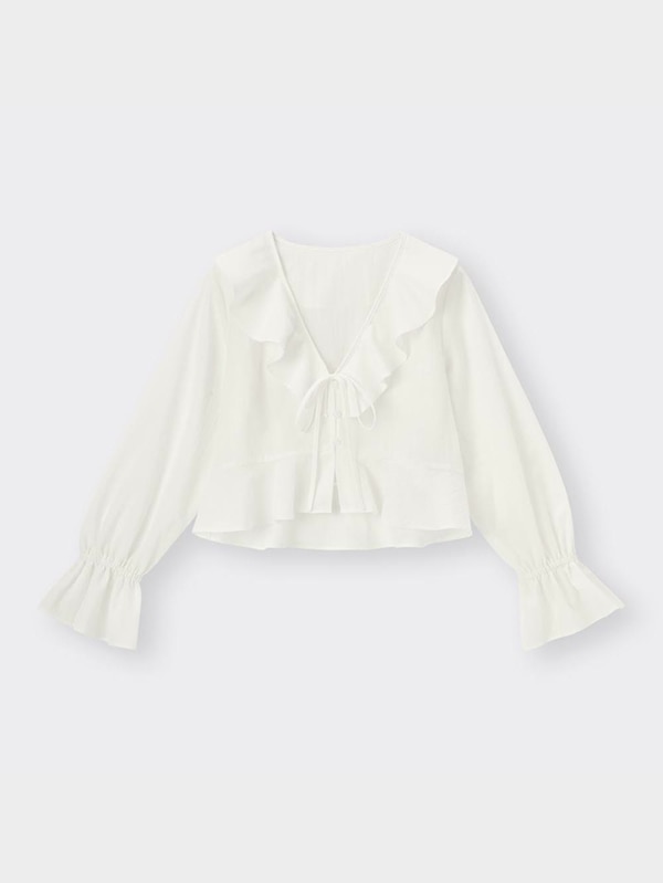 ラッフルボレロブラウス(長袖)Q+E