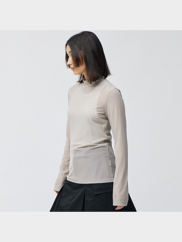 シアーハイネックT(長袖)