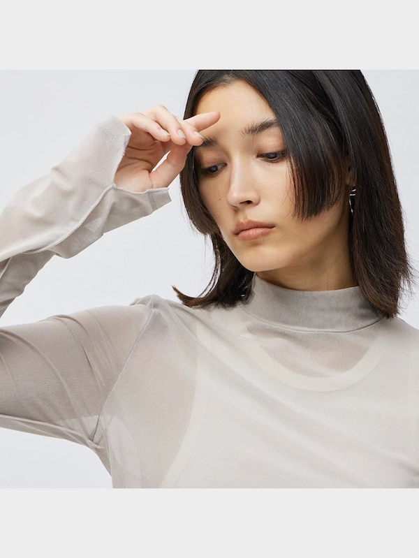 シアーハイネックT(長袖)