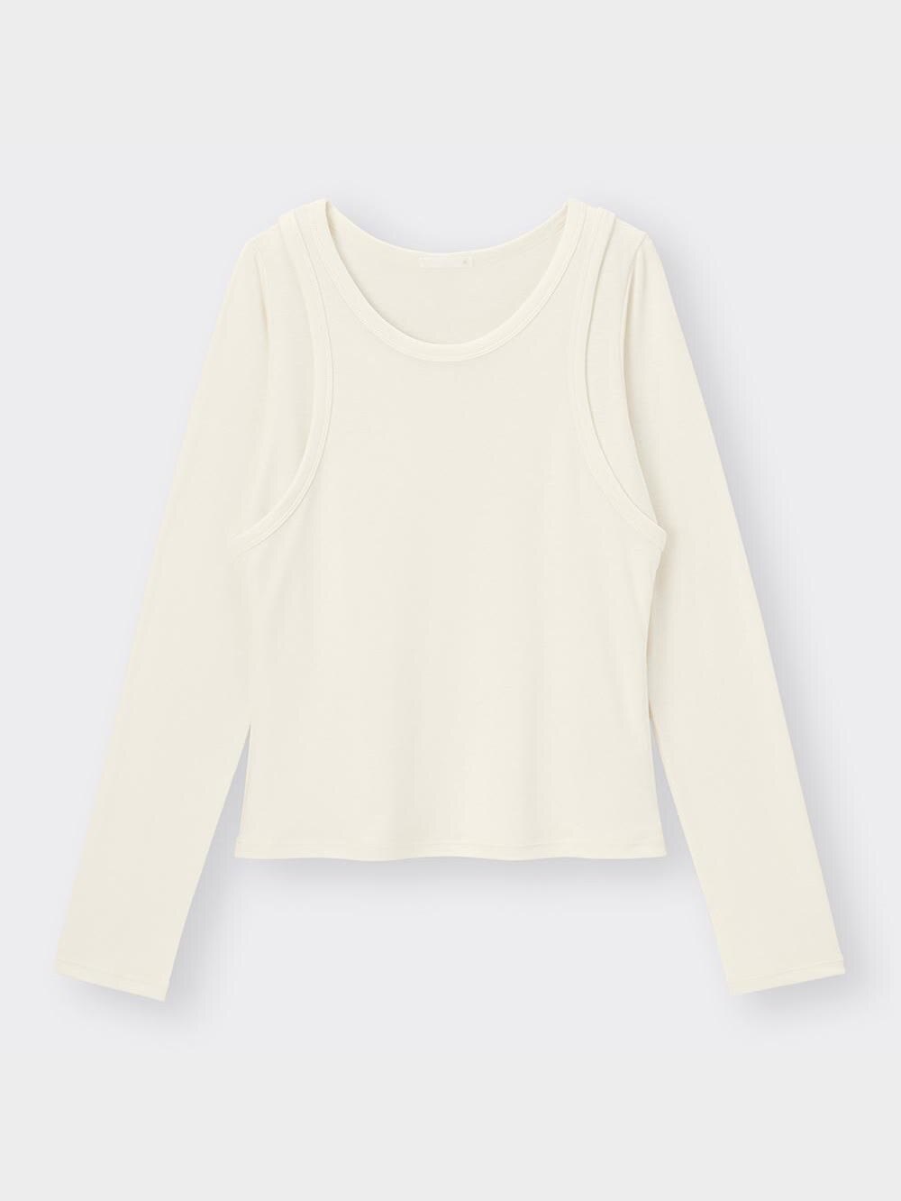 熱販売 GU公式 2ピースタンクトップレイヤードT(長袖) | トップス