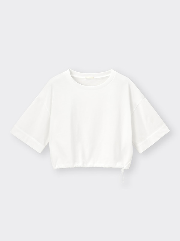 ウエストドローストリングT(5分袖)