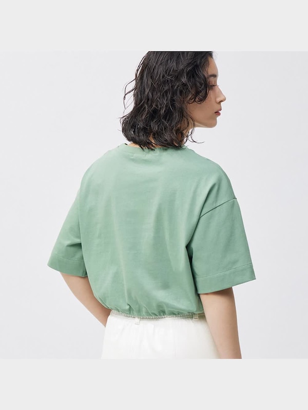 ウエストドローストリングT(5分袖)