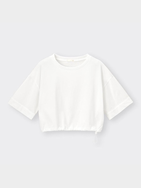 ウエストドローストリングT(5分袖)