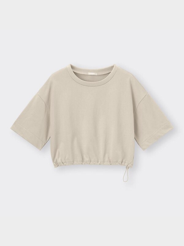 ウエストドロース��トリングT(5分袖)