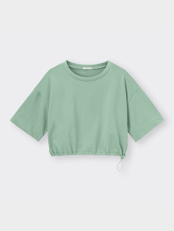 ウエストドローストリングT(5分袖)