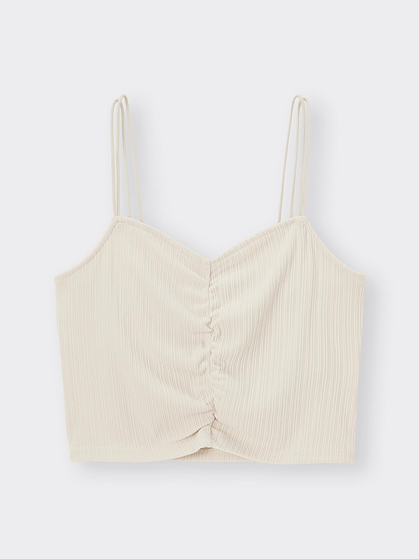 リブフロントギャザーキャミソール(セットアップ可能)