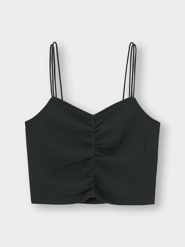 リブフロントギャザーキャミソール(セットアップ可能)