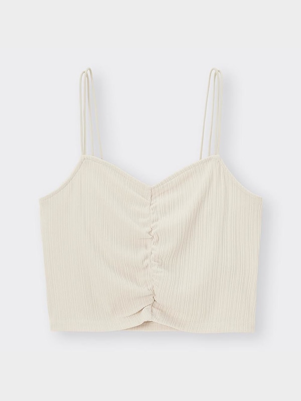 リブフロントギャザーキャミソール(セットアップ可能)