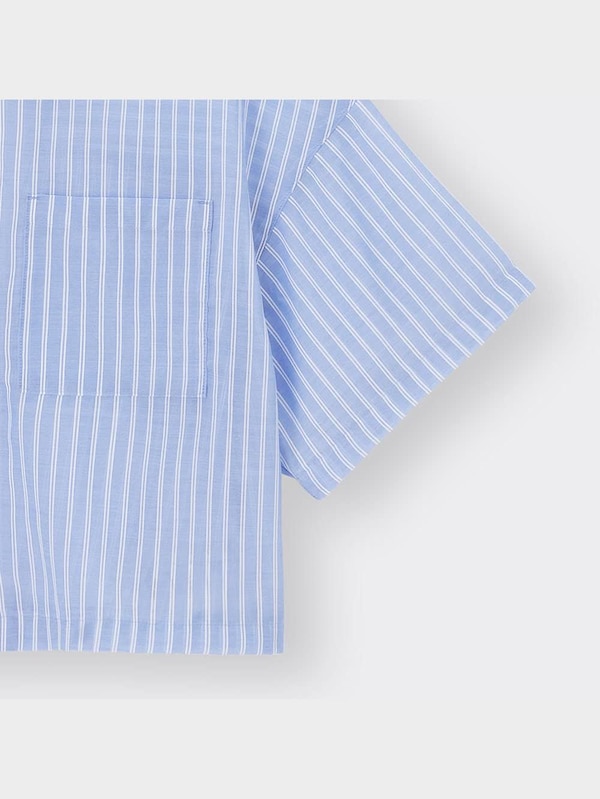 GIRLSシアークロップドストライプシャツ(半袖)JR+E