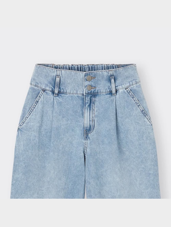 GIRLSデニムハイウエストタックワイドパンツJR