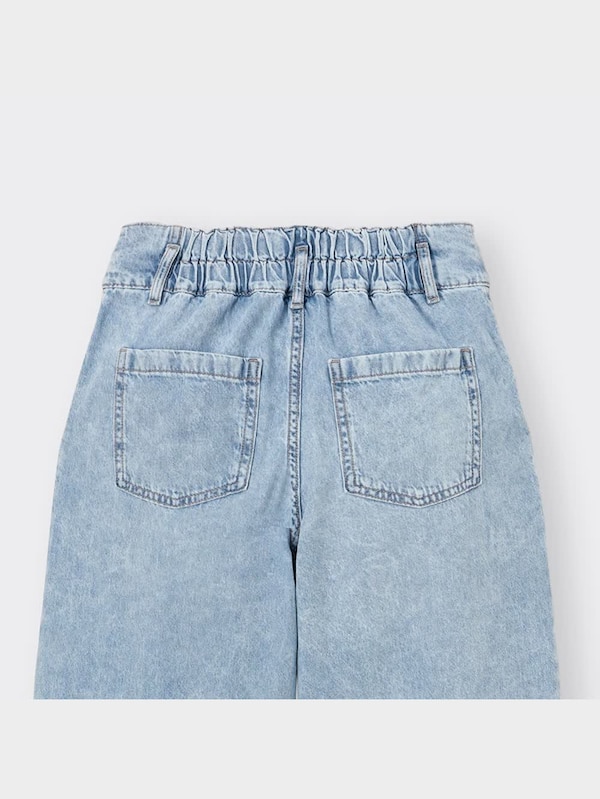 GIRLSデニムハイウエストタックワイドパンツJR