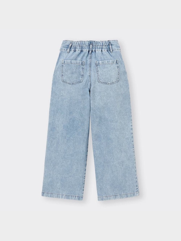 GIRLSデニムハイウエストタックワイドパンツJR