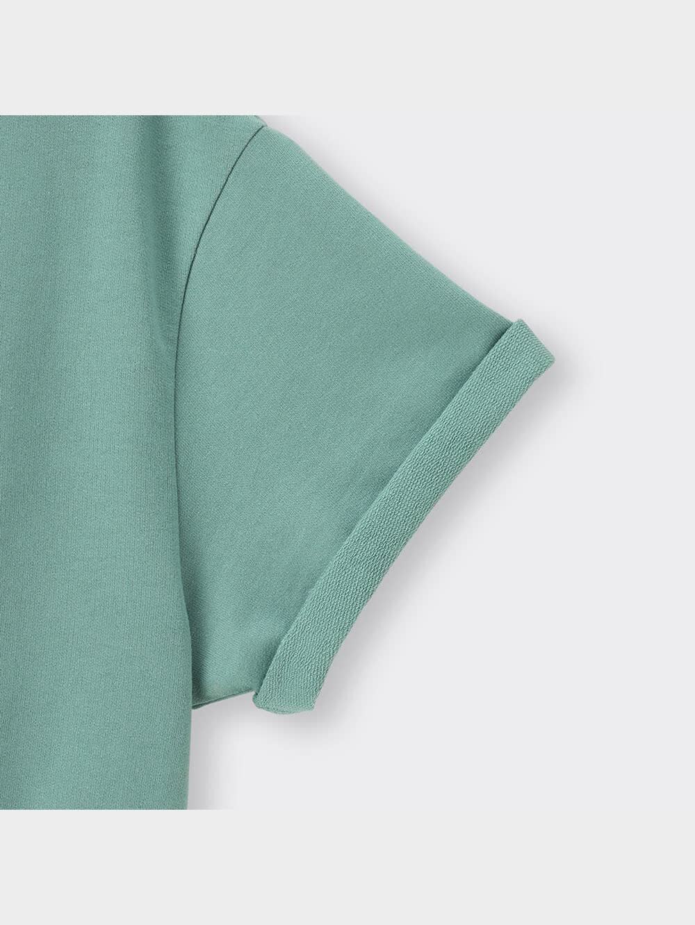 小狼ページ GU公式 | GIRLSクロップドロゴスウェットパーカ(5分袖)JR