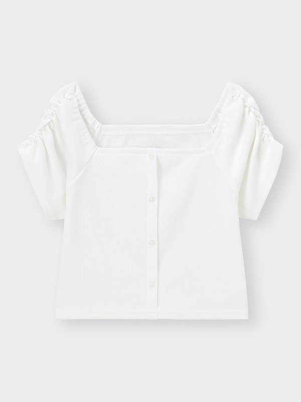 フロントボタンオフショルダーT(半袖)+E