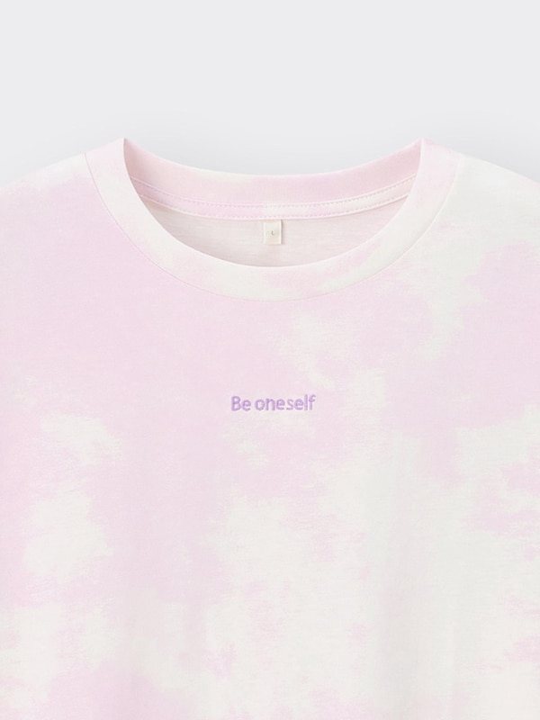 GIRLSクロップドT(半袖)(タイダイプリント)JR