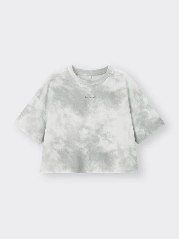 GIRLSクロップドT(半袖)(タイダイプリント)JR