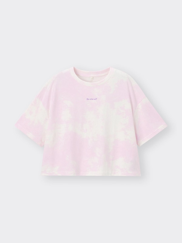 GIRLSクロップドT(半袖)(タイダイプリント)JR