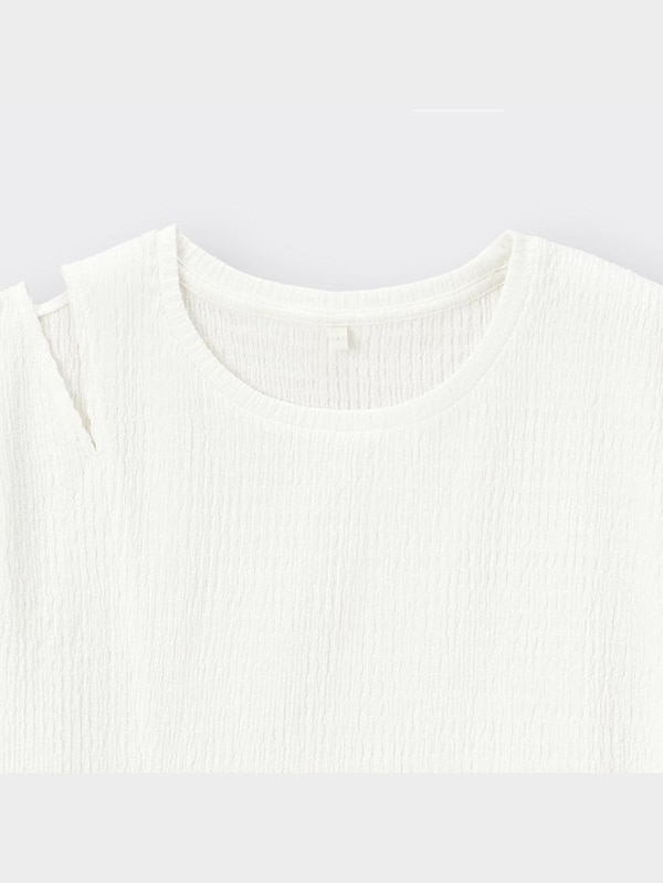 GIRLSネックスリットクロップドT(半袖)JR