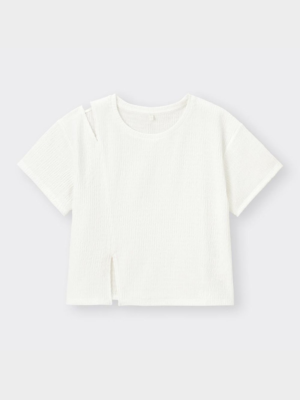 GIRLSネックスリットクロップドT(半袖)JR
