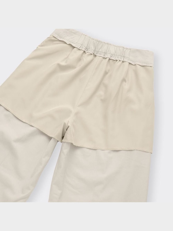 リネンブレンドタックワイドパンツ+EC(丈長め80.0cm)