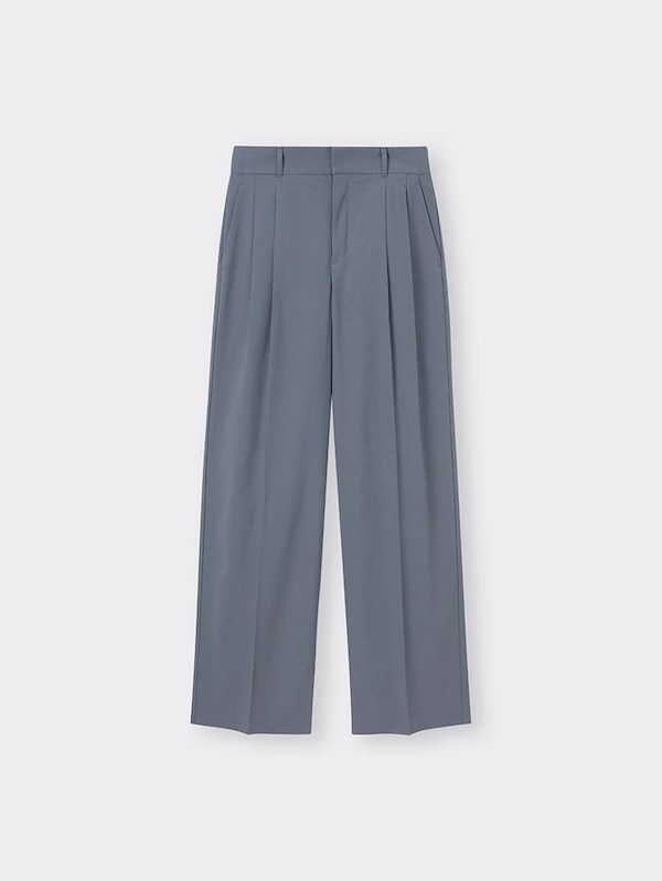 リネンブレンドタックワイドパンツ+EC(丈長め80.0cm)