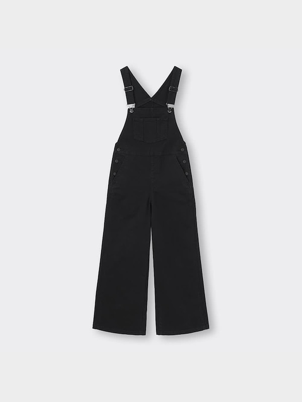 デニムサロペットワイドパンツ