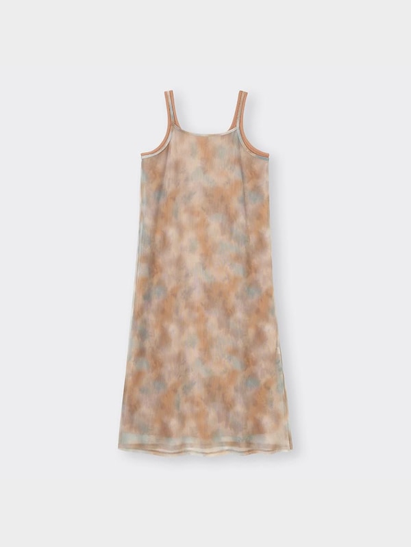 チュールプリントワンピース(ノースリーブ)+E