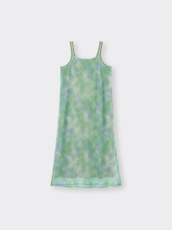 チュールプリントワンピース(ノースリーブ)+E