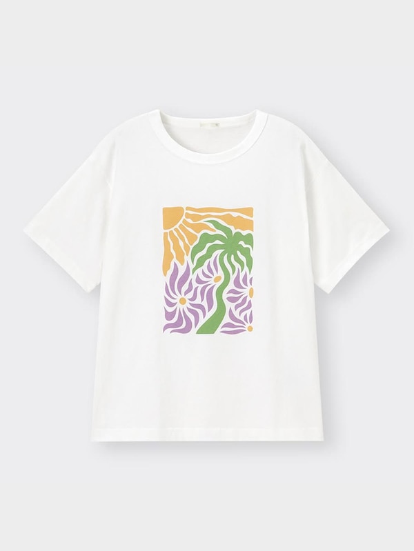 グラフィックT(5分袖)(パームツリー)+EC