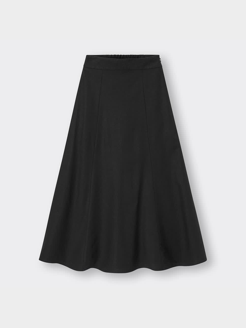 GU公式 | リネンブレンドフレアロングスカート(丈標準85.0～92.0cm)