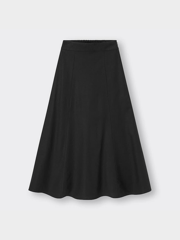 リネンブレンドフレアロングスカート(丈標準85.0～92.0cm)