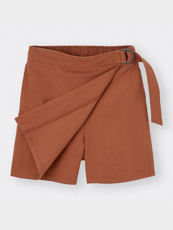 リネンブレンドキュロット+E