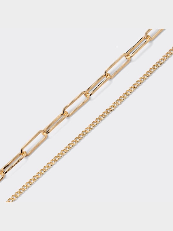 イニシャルプレート&チェーンネックレスセット