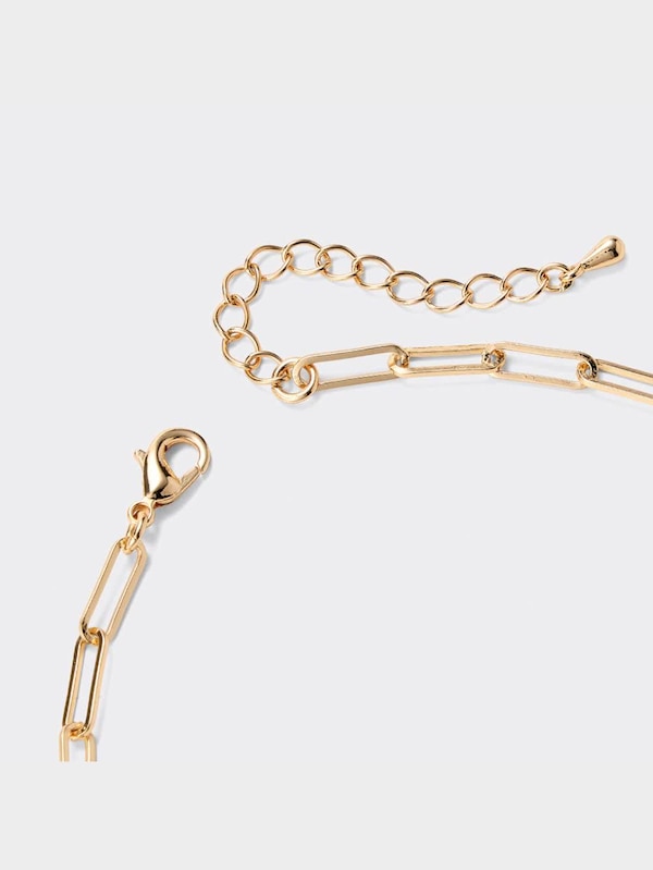 イニシャルプレート&チェーンネックレスセット