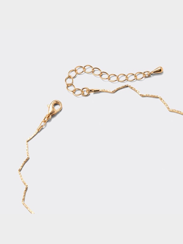 ウェーブ&チェーンネックレス