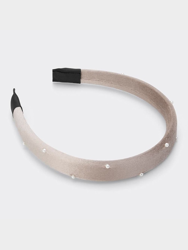 ベロア&パールライクカチューシャ