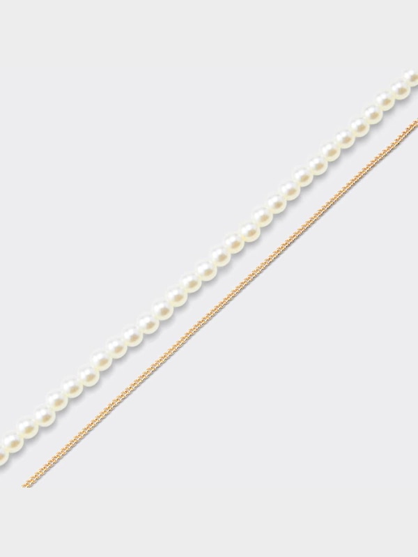 ハートモチーフ&パールライクネックレス