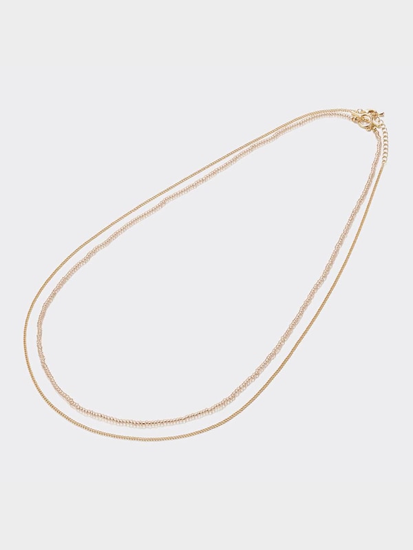 ロングラリエットビーズネックレス