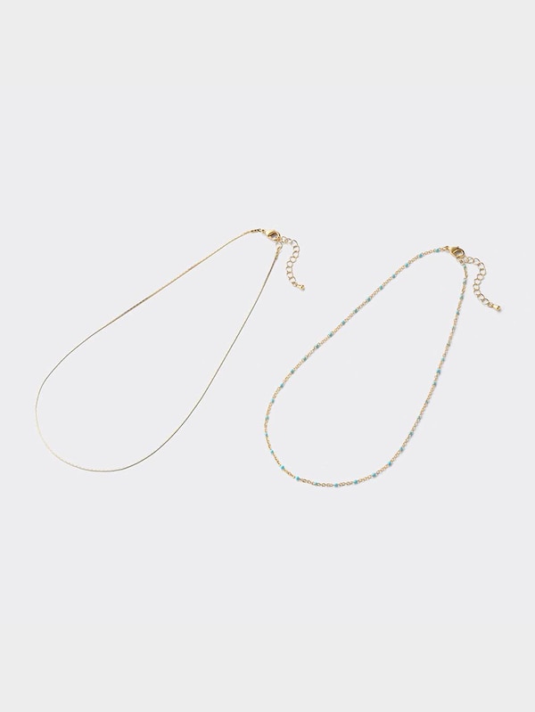 カラー&メタルネックレ  ス