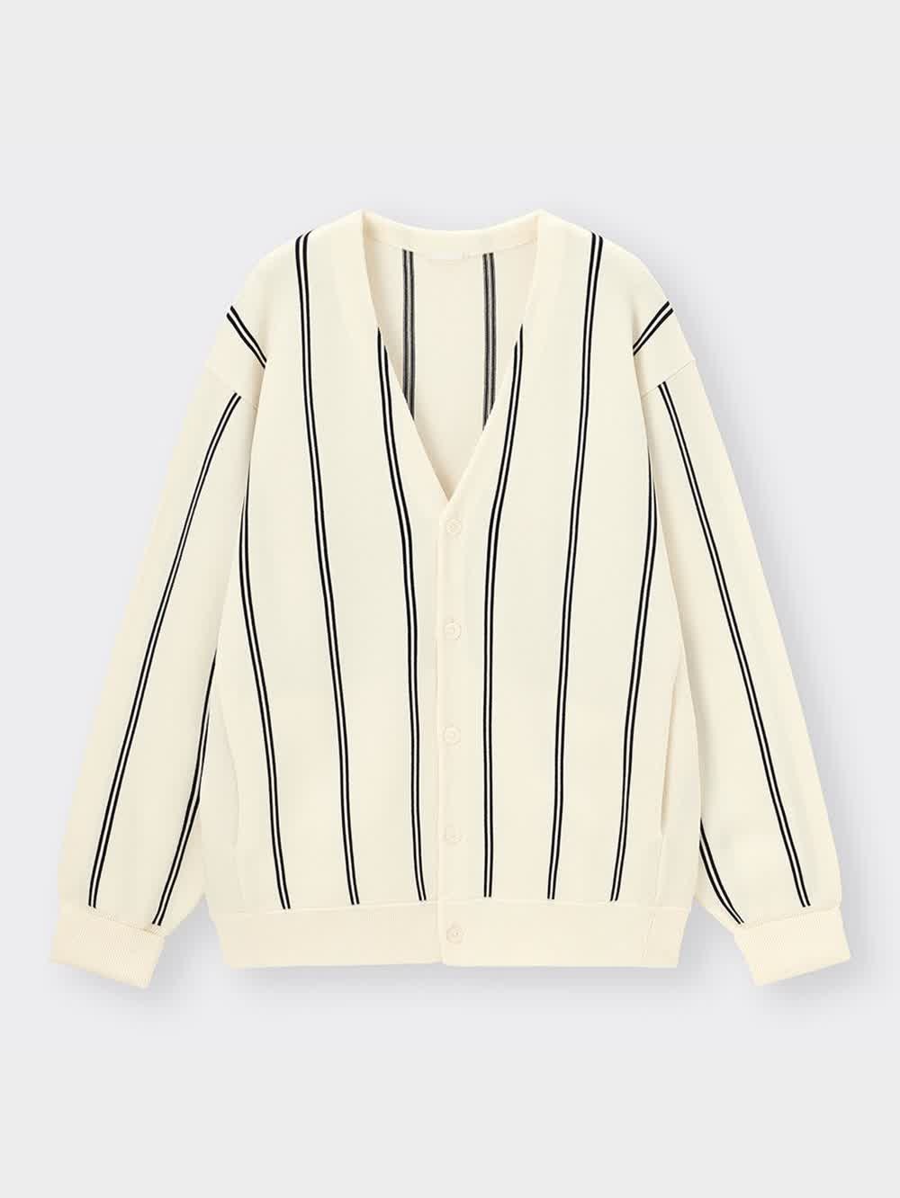 AMOMENTO ストライプ柄 長袖カーディガン Mサイズ GU公式 | ウォッシャブルカーディガン(長袖)(ストライプ)