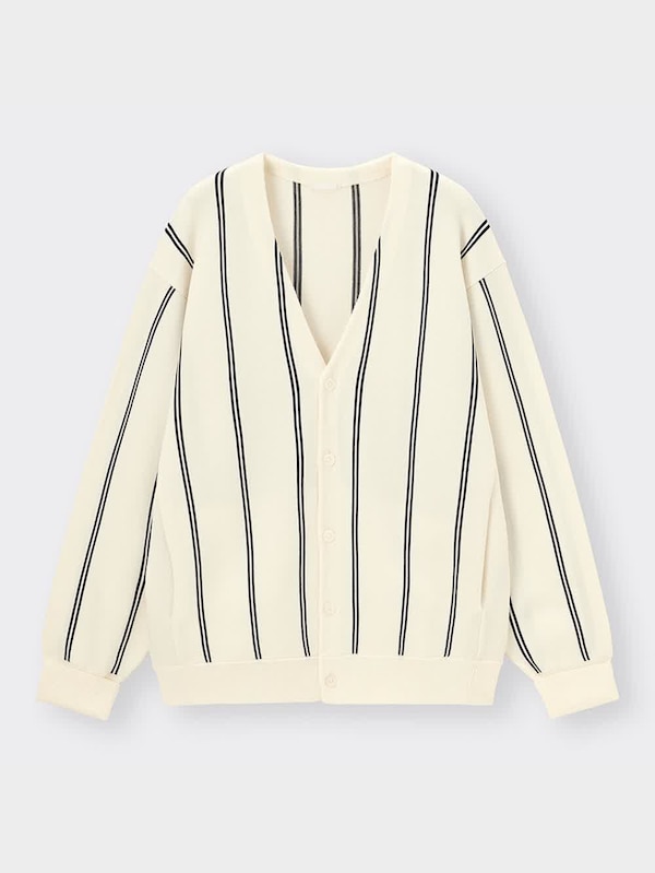 ウォッシャブルカーディガン(長袖)(ストライプ)