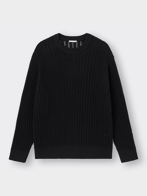 透かし編みニットプルオーバー(長袖)