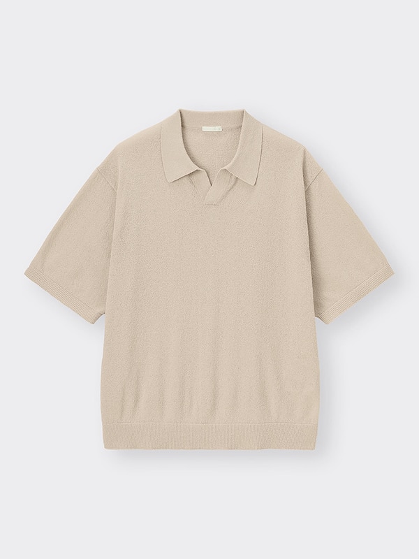 ブークレニットスキッパーポロシャツ(5分袖)NT+E