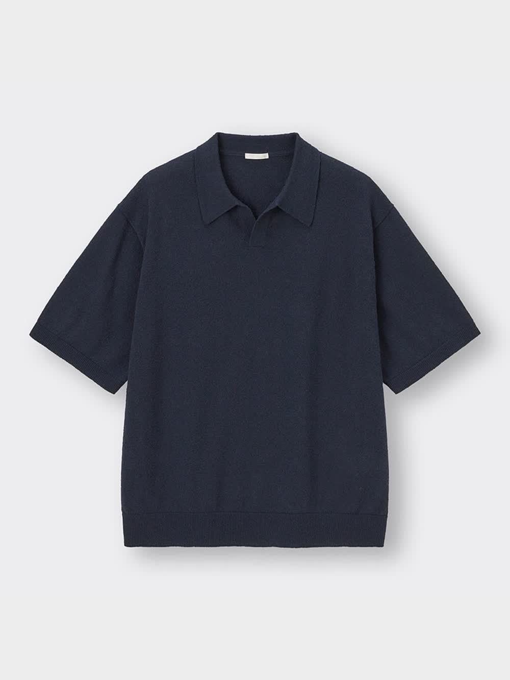 GU公式 | ブークレニットスキッパーポロシャツ(5分袖)NT+E