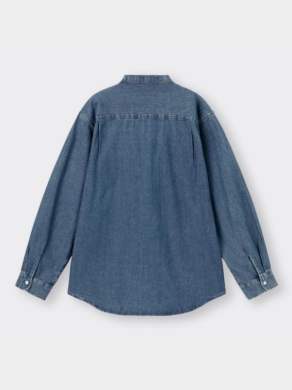 デニムバンドカラーシャツ(長袖)