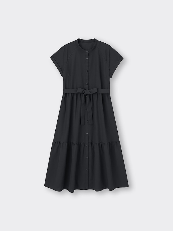 バンドカラーシャツワンピース(半袖)+E